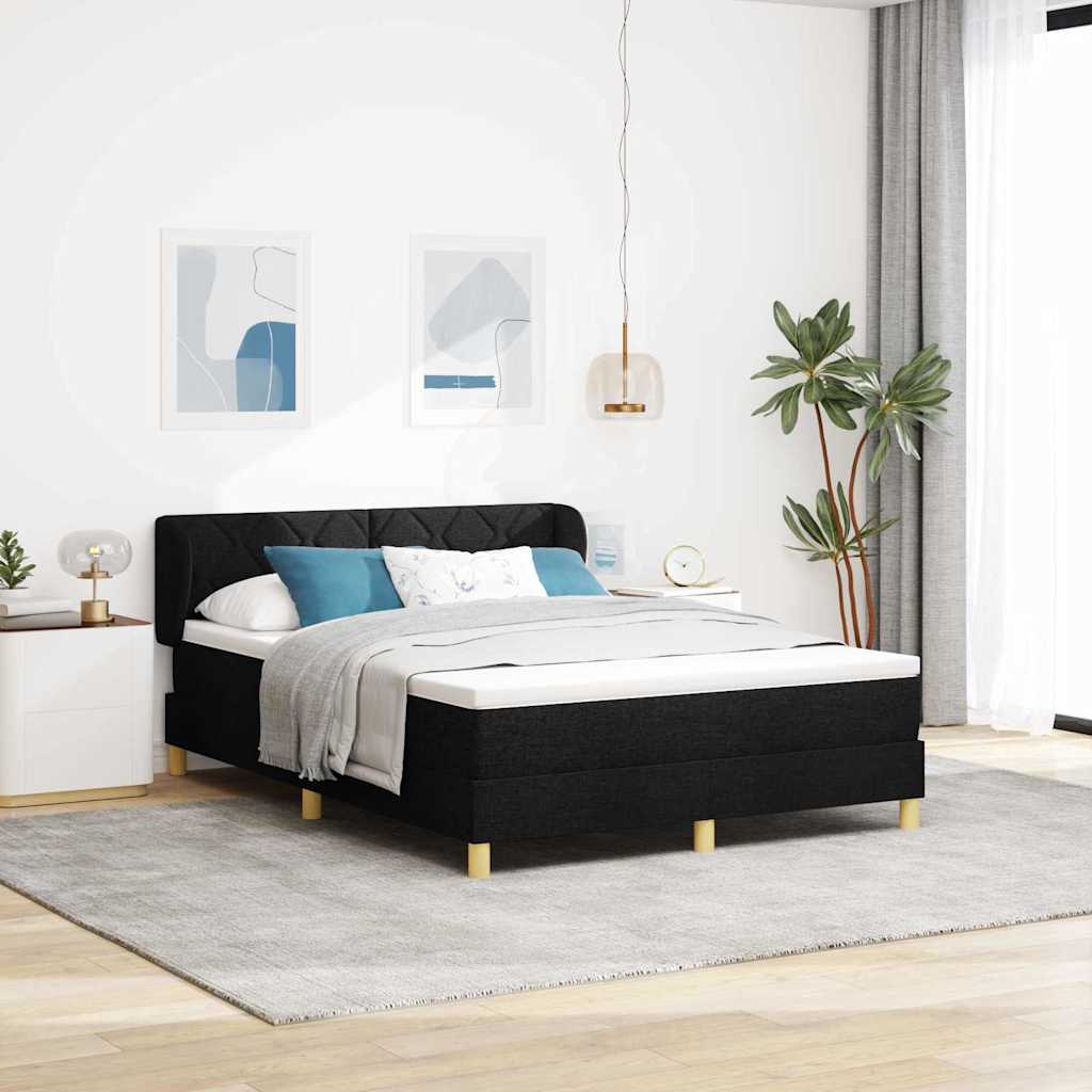 Boxspringbett Mit Matratze Stoff Schwarz