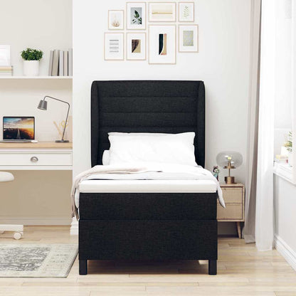 Boxspringbett Mit Matratze Stoff Schwarz