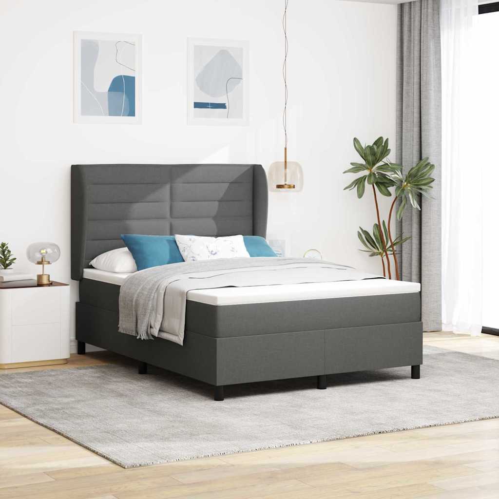 Boxspringbett Mit Matratze Stoff Dunkelgrau