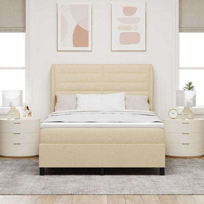 Boxspringbett Mit Matratze Stoff Creme