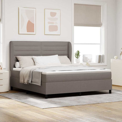 Boxspringbett Mit Matratze Stoff Taupe