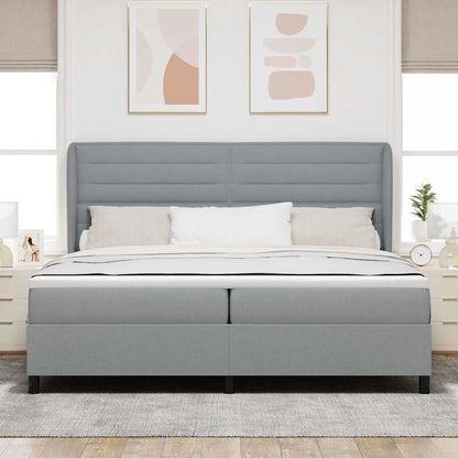 Boxspringbett Mit Matratze Stoff Hellgrau