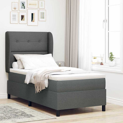 Boxspringbett Mit Matratze Stoff Dunkelgrau