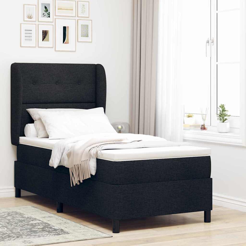 Boxspringbett Mit Matratze Stoff Schwarz