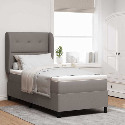 Boxspringbett Mit Matratze Stoff Taupe