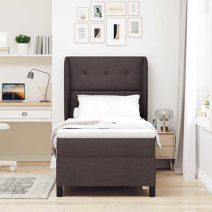 Boxspringbett Mit Matratze Stoff Dunkelbraun