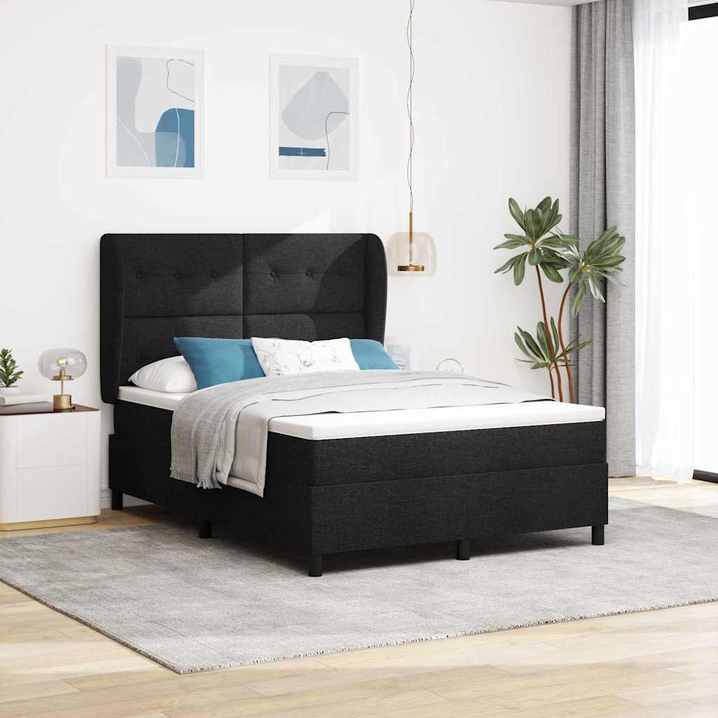 Boxspringbett Mit Matratze Stoff Schwarz