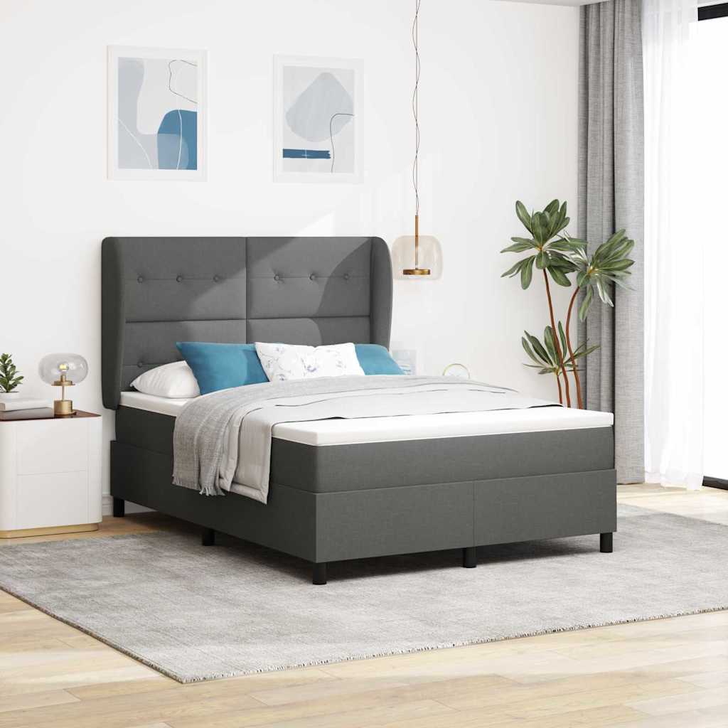 Boxspringbett Mit Matratze Stoff Dunkelgrau