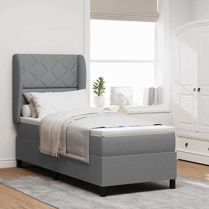 Boxspringbett Mit Matratze Stoff Hellgrau