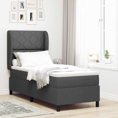 Boxspringbett Mit Matratze Stoff Dunkelgrau