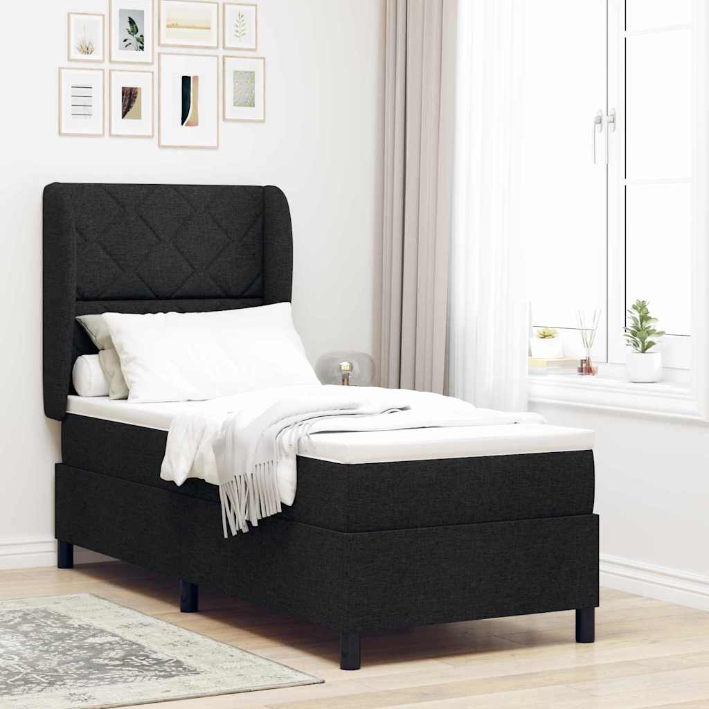 Boxspringbett Mit Matratze Stoff Schwarz