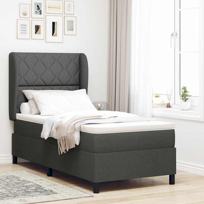 Boxspringbett Mit Matratze Stoff Dunkelgrau