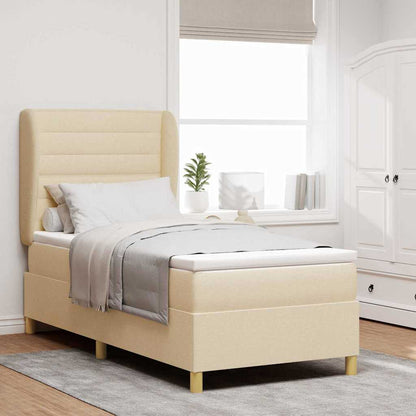 Boxspringbett Mit Matratze Stoff Creme