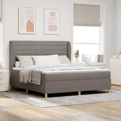 Boxspringbett Mit Matratze Stoff Taupe
