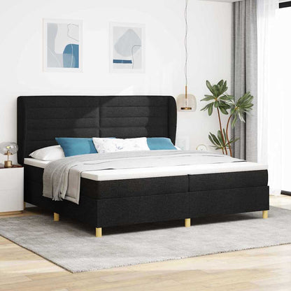 Boxspringbett Mit Matratze Stoff Schwarz