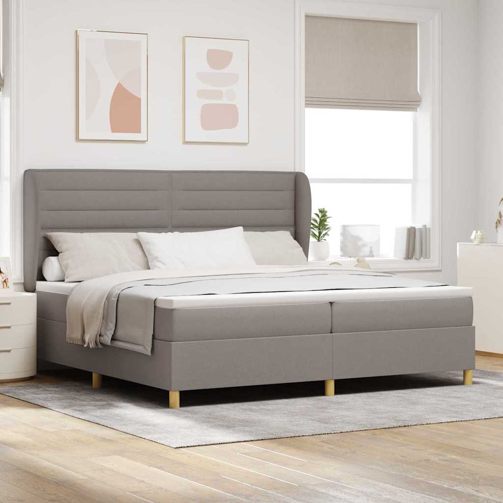 Boxspringbett Mit Matratze Stoff Taupe