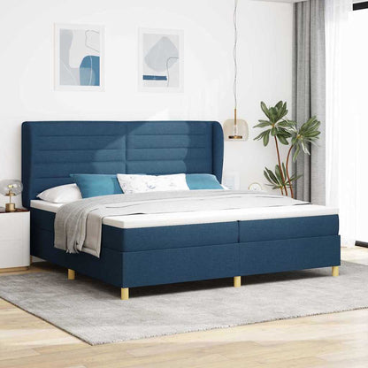Boxspringbett Mit Matratze Stoff Blau