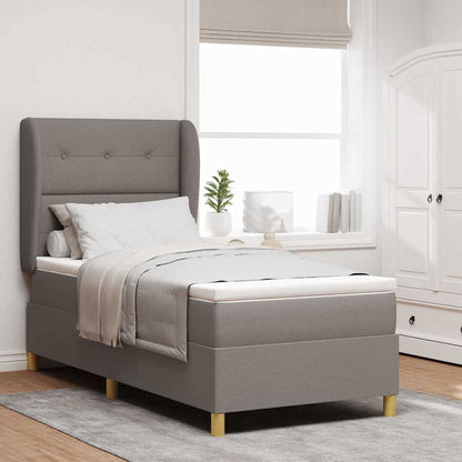 Boxspringbett Mit Matratze Stoff Taupe