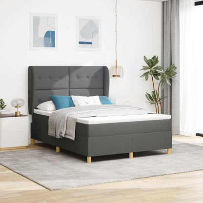 Boxspringbett Mit Matratze Stoff Dunkelgrau