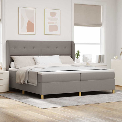 Boxspringbett Mit Matratze Stoff Taupe
