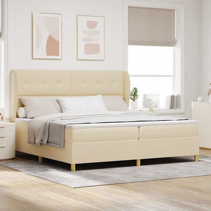 Boxspringbett Mit Matratze Stoff Creme