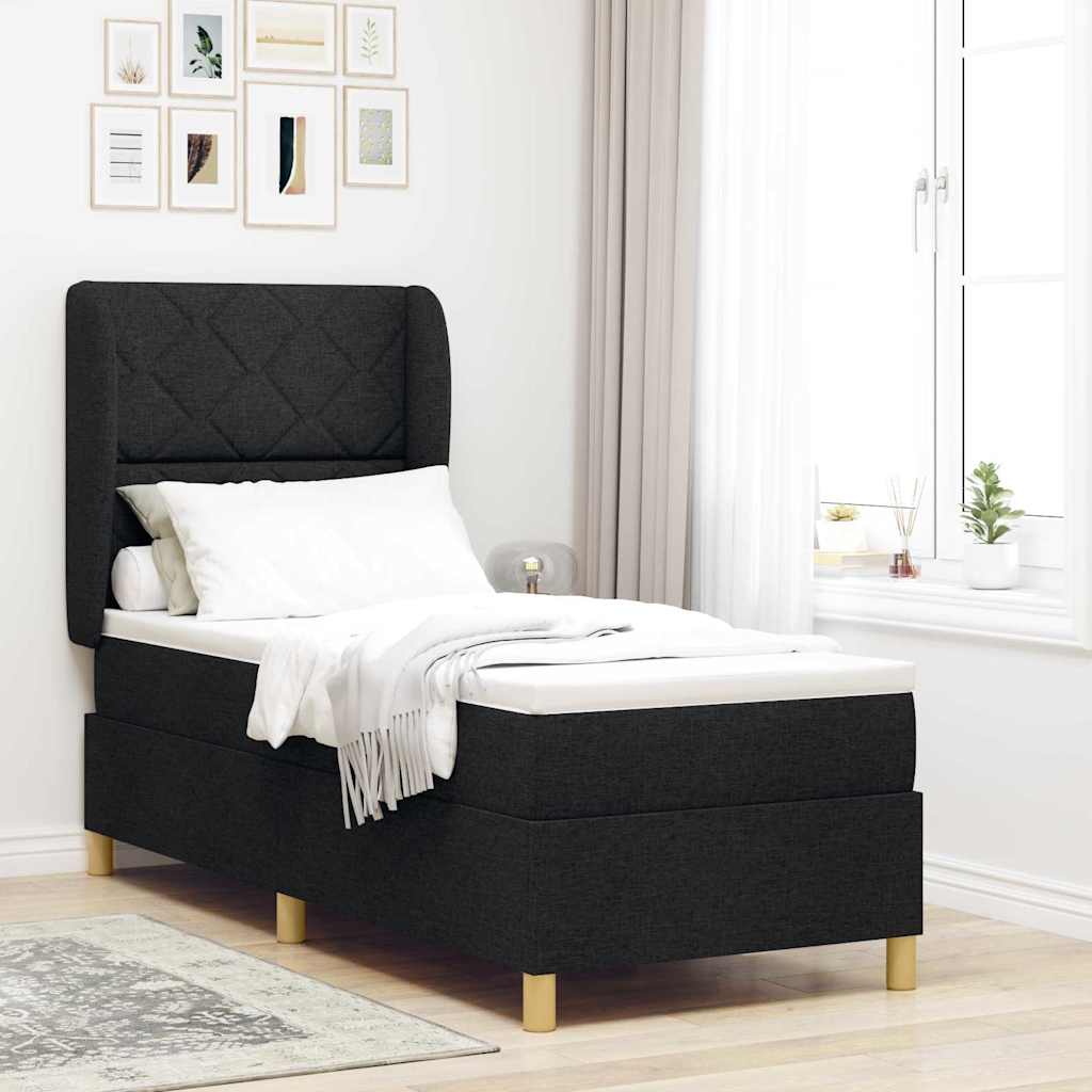 Boxspringbett Mit Matratze Stoff Schwarz