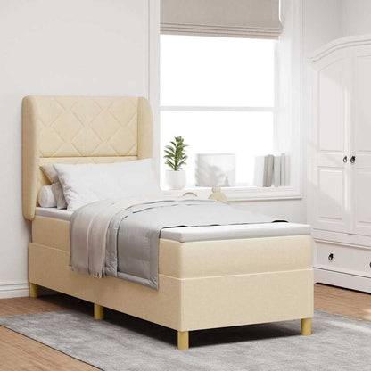 Boxspringbett Mit Matratze Stoff Creme