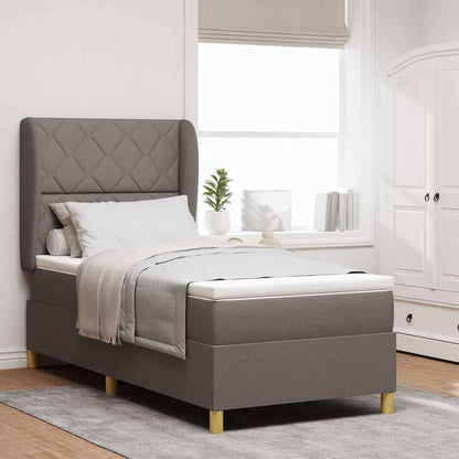 Boxspringbett Mit Matratze Stoff Taupe
