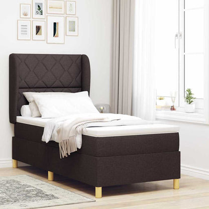 Boxspringbett Mit Matratze Stoff Dunkelbraun
