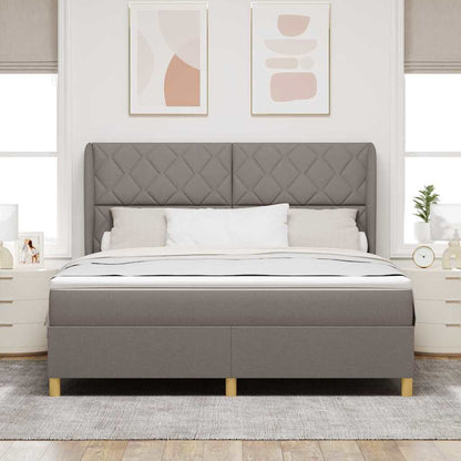 Boxspringbett Mit Matratze Stoff Taupe