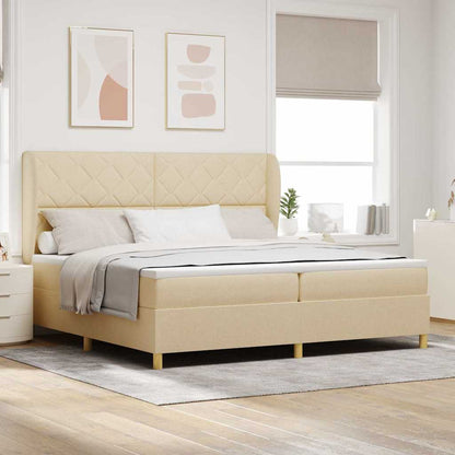 Boxspringbett Mit Matratze Stoff Creme