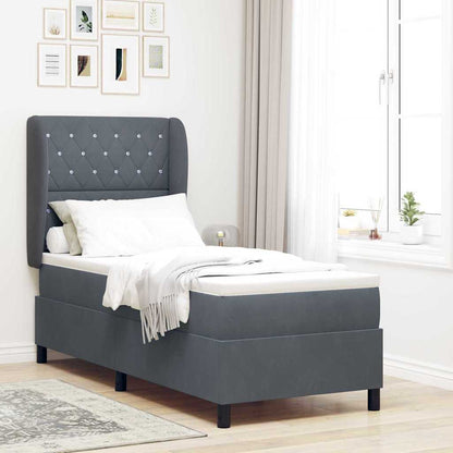 Boxspringbett Mit Matratze Samt Dunkelgrau