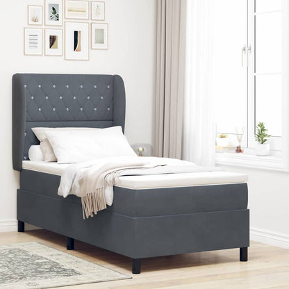 Boxspringbett Mit Matratze Samt Dunkelgrau