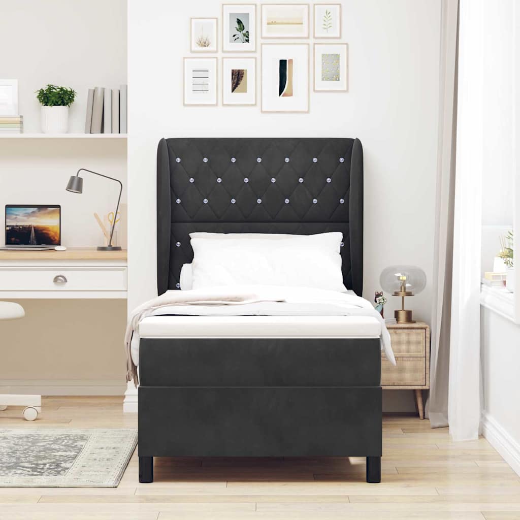 Boxspringbett Mit Matratze Samt Schwarz