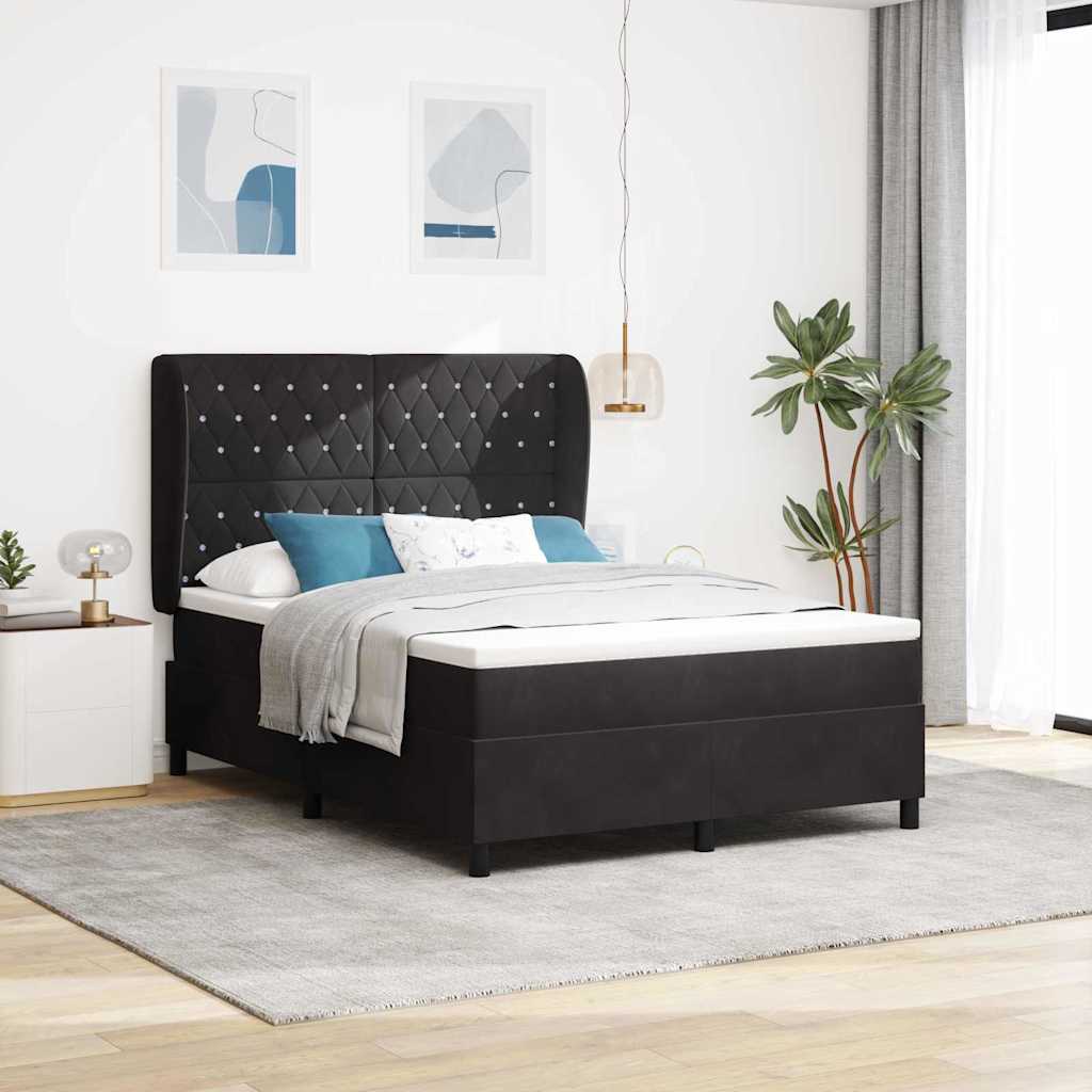Boxspringbett Mit Matratze Samt Schwarz