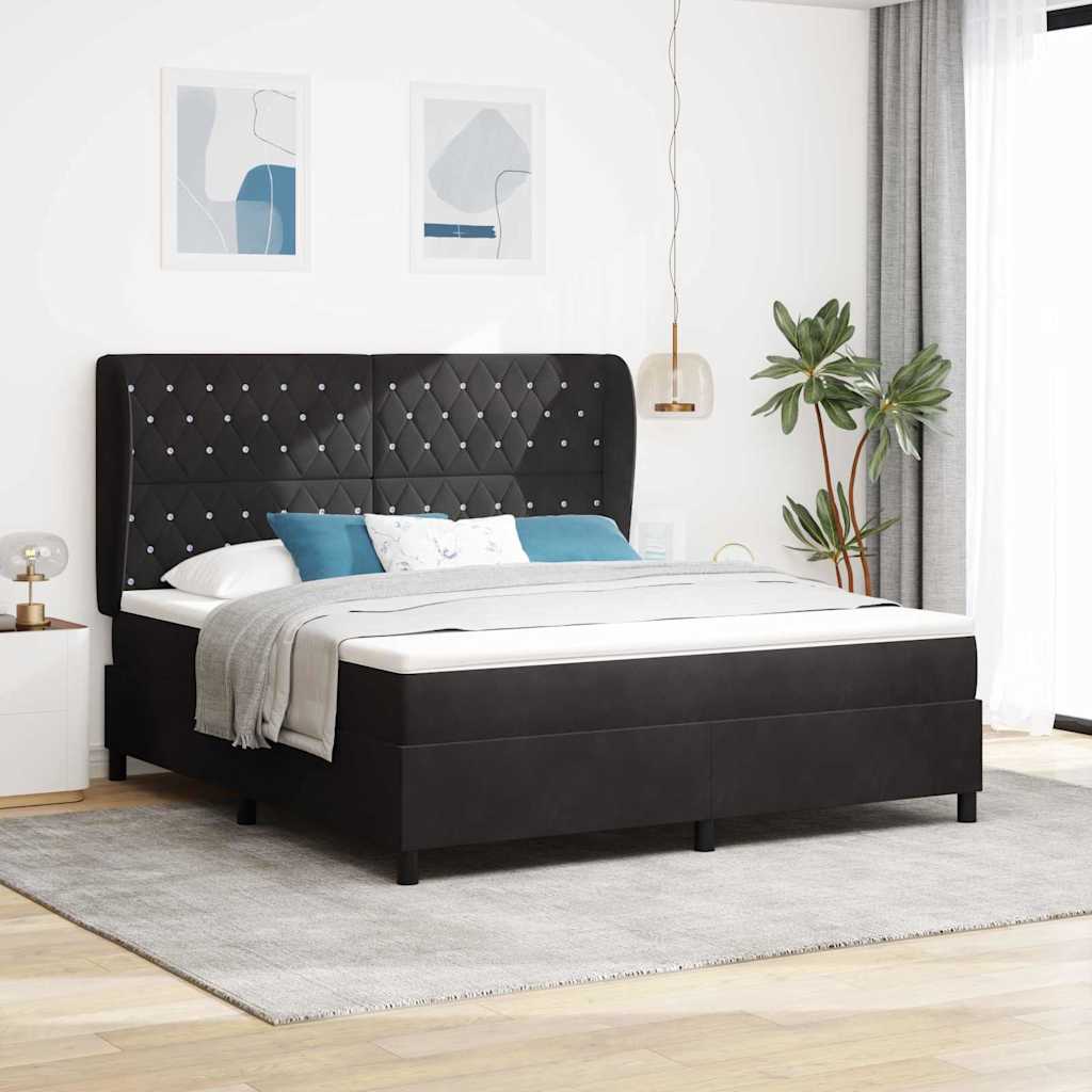 Boxspringbett Mit Matratze Samt Schwarz