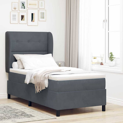 Boxspringbett Mit Matratze Samt Dunkelgrau