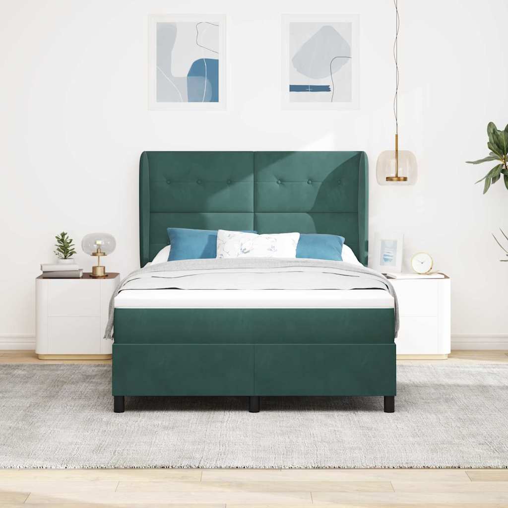 Boxspringbett Mit Matratze Samt Dunkelgrün