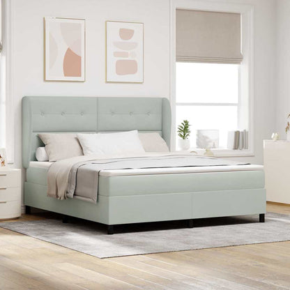 Boxspringbett Mit Matratze Samt Hellgrau