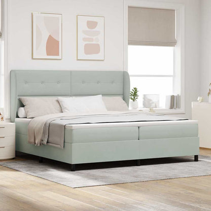 Boxspringbett Mit Matratze Samt Hellgrau