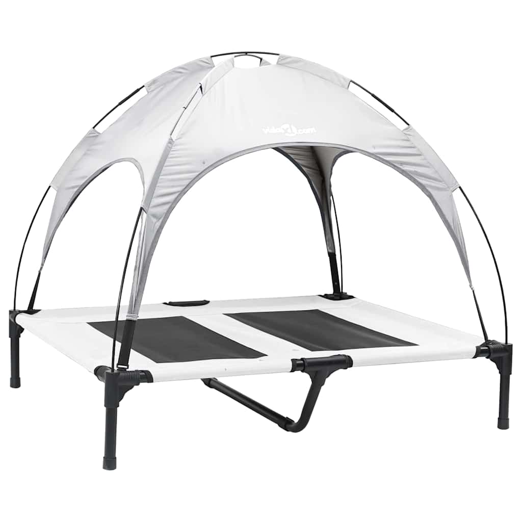 Hundebett Silber Grau L Stahl