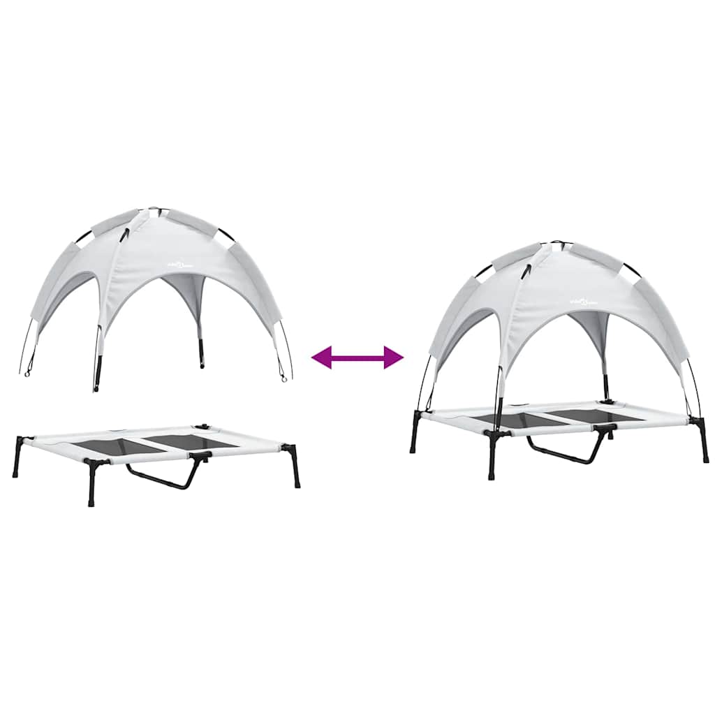 Hundebett Silber Grau L Stahl