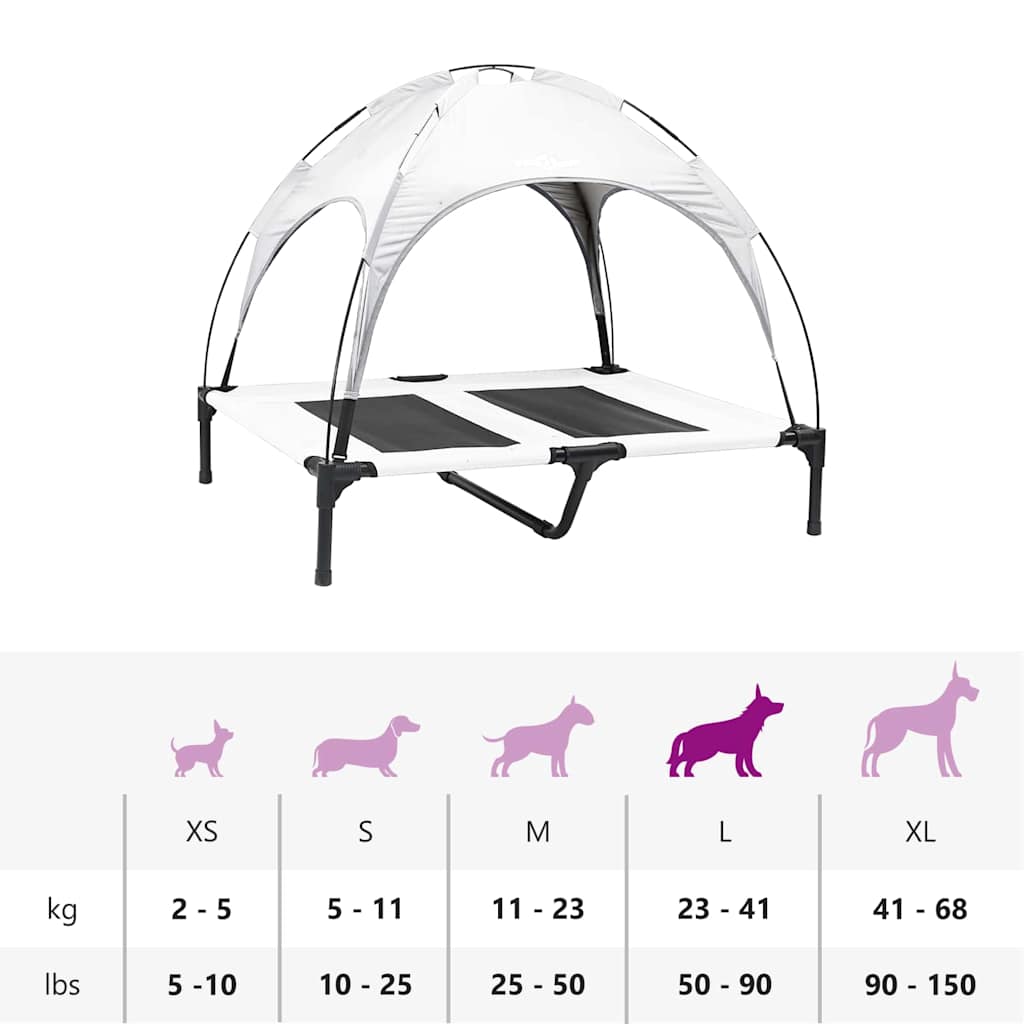 Hundebett Silber Grau L Stahl