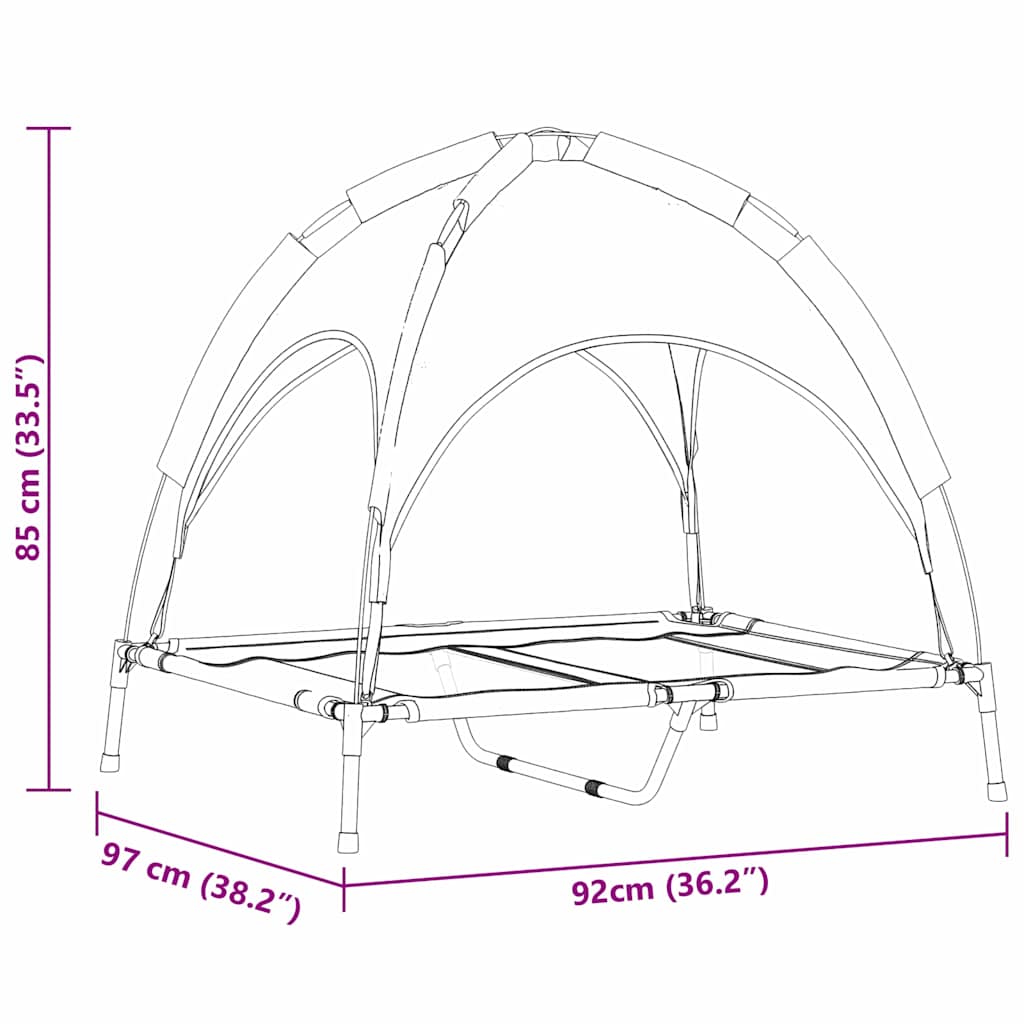 Hundebett Silber Grau L Stahl