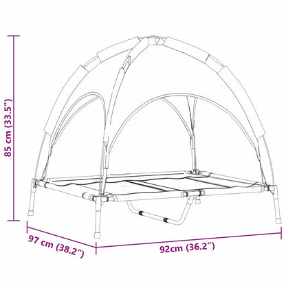 Hundebett Silber Grau L Stahl