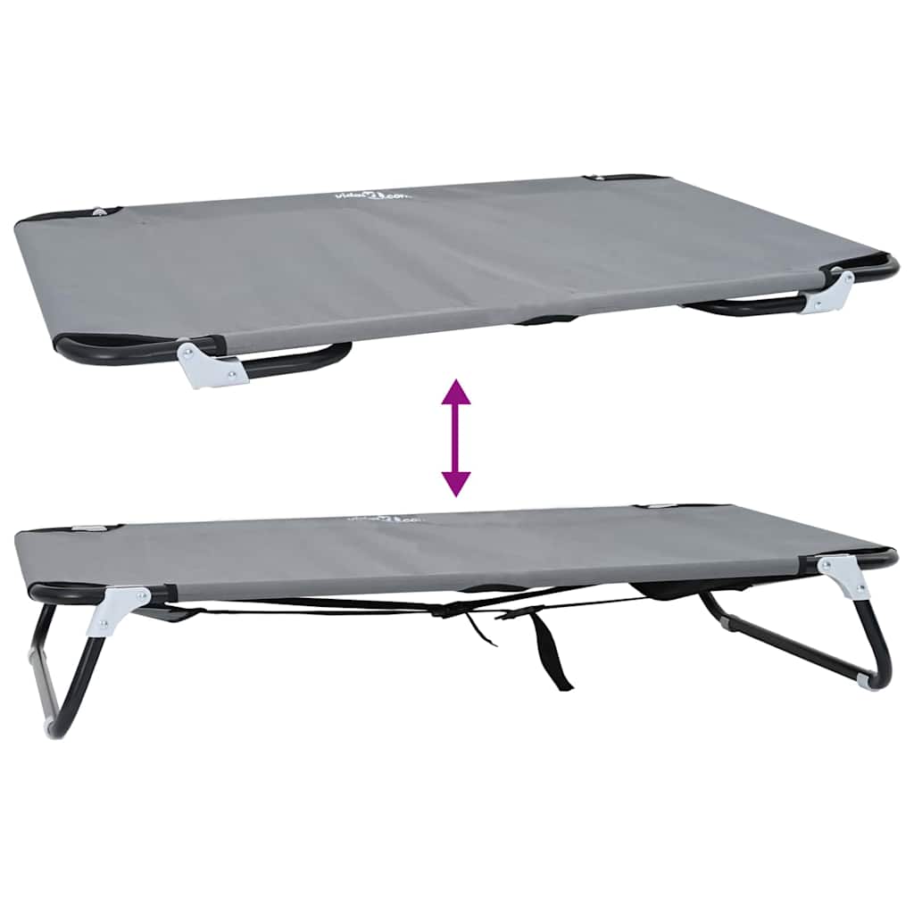 Hundebett Hellgrau Oxford-Gewebe Und Stahl