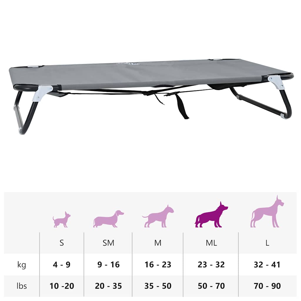 Hundebett Hellgrau Oxford-Gewebe Und Stahl