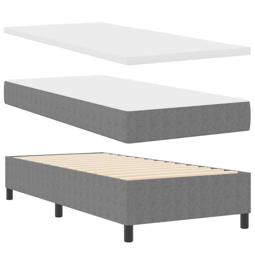Boxspringbett Und Weiß 203 X 80 X 60 Cm Cordstoff