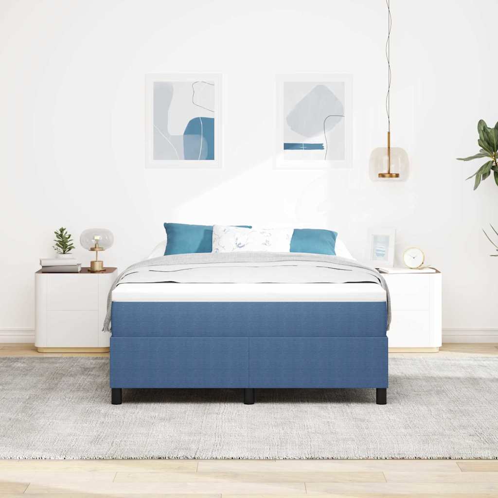 Boxspringbett Blau Und Weiß 203 X 160 X 60 Cm Cordstoff