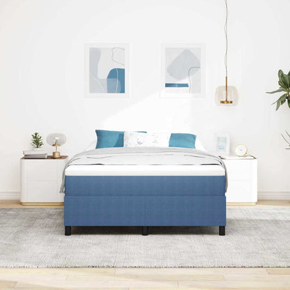 Boxspringbett Blau Und Weiß 203 X 160 X 60 Cm Cordstoff